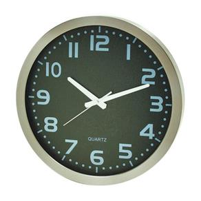 Relógio Decorativo de Parede Verde em Aluminium Natural com Marcadores Azuis