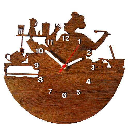 Relógio Decorativo - Modelo Mestre Cuca - ME Criative - Tabaco Envelhecido