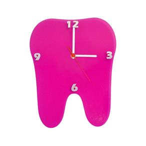 Relógio Decorativo Parede Tema Dente Kids Colorido Rosa