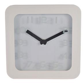 Relógio Decorativo Quadrado Branco com Ponteiros Pretos