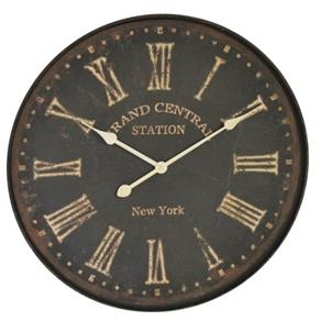 Relógio Decorativo Redondo de Ferro Envelhecido Grand Central