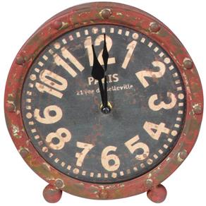 Relógio Decorativo Redondo de Ferro Envelhecido Paris
