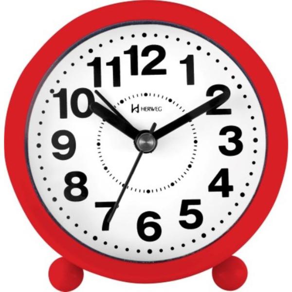 Relógio Despertador a Pilha Vermelho Alarme Herweg 2713-044