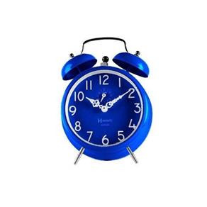 Relógio Despertador Analógico Decorativo Iluminação Noturna Fluorescente Campainha Herweg Azul