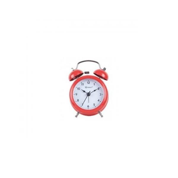 Relógio Despertador Analógico Decorativo Quartz Mecanismo Step Herweg Vermelho