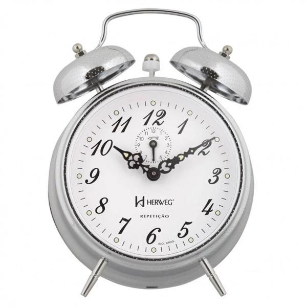 Relógio Despertador Analógico Mecânico Herweg 2380