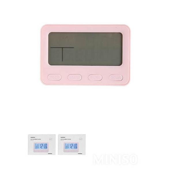 Relógio Despertador com Visor Lcd Rosa Miniso