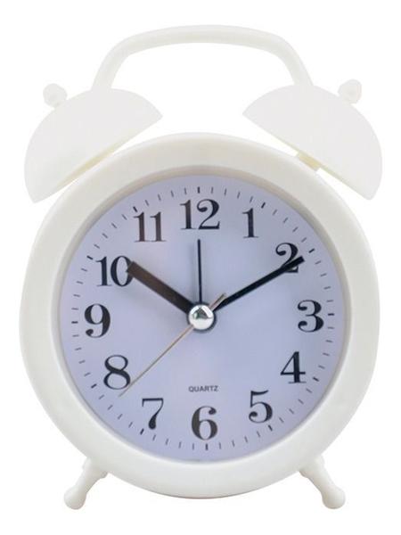 Relógio Despertador de Mesa Branco 18 Cm - Import