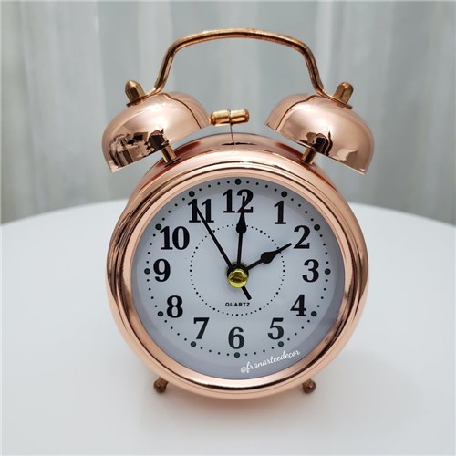 Relógio Despertador de Mesa Rose Gold