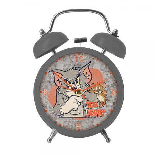 Relógio Despertador de Metal Tom e Jerry 16cmx11cmx06cm