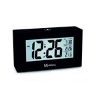 Relógio Despertador Digital a Pilha C/ Sensor de Luz Noturna Preto Herweg Ref - 2972 - 034