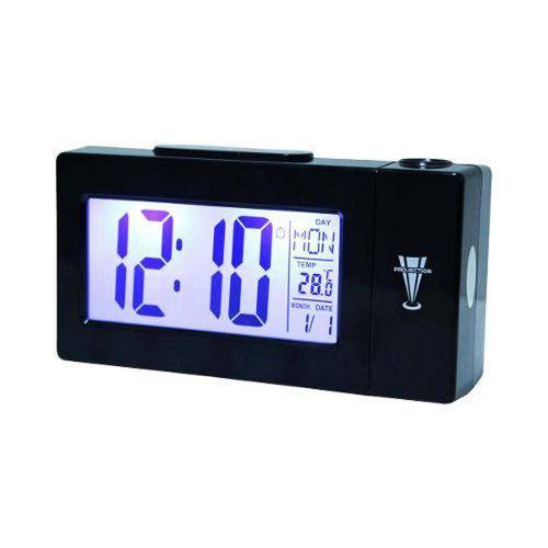Relógio Despertador Digital C/ Medidor de Temperatura e Projetor de Horas
