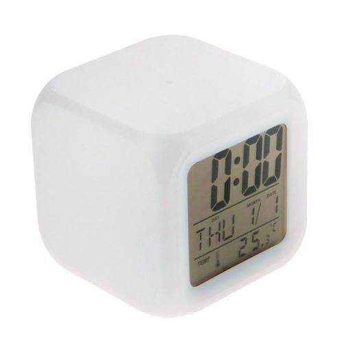 Relógio Despertador Digital e Termômetro 7 Cores