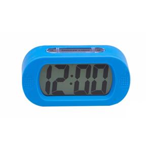 Relógio Despertador Digital Emborrachado Azul