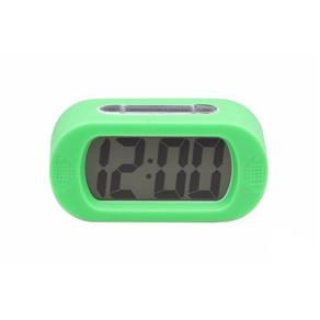 Relógio Despertador Digital Emborrachado Verde