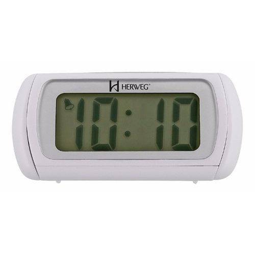 Relógio Despertador Digital Moderno Alarme Lâmpada Led Iluminação Noturna Herweg Branco