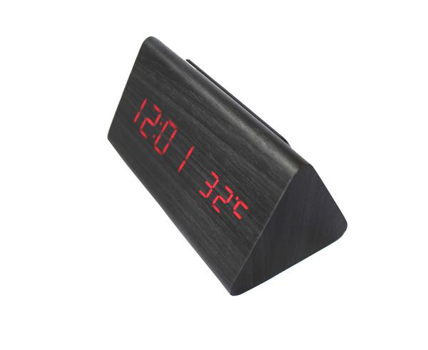 Relógio Despertador Digital Porta Triangular - Preto - Horizonte Virtual