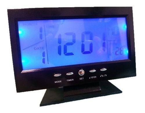 Relógio Despertador Digital Temperatura Calendário Luz 8082 - Oem