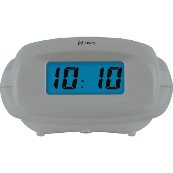 Relógio Despertador Herweg Noturno Digital Cinza 2973-024