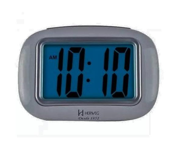 Relógio Despertador Herweg Noturno Digital Metalico 2976-070