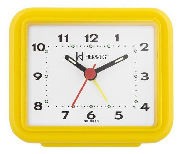 Relógio Despertador Herweg Quartz Amarelo 2612-268