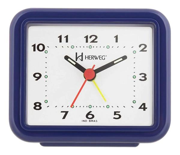 Relógio Despertador Herweg Quartz Azul Escuro 2612-011