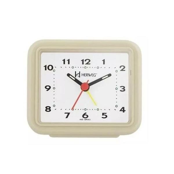 Relógio Despertador Herweg Quartz Marfim 2612-032