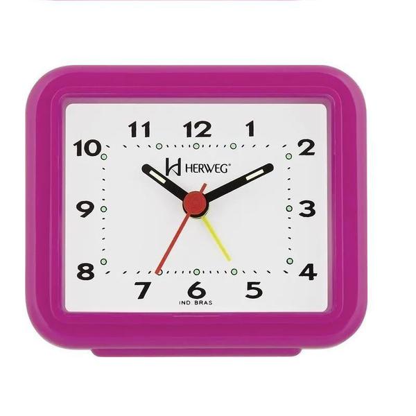 Relógio Despertador Herweg Quartz Rosa Papoula 2612-188