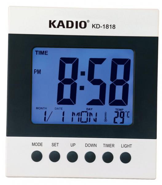 Relógio Despertador Lcd Digital de Mesa Temperatura Data Kadio Kd-1818