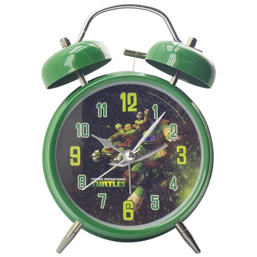 Relógio Despertador Mecânico Verde - Tartarugas Ninja