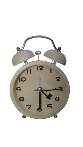 Relógio Despertador Metal de Mesa Bege - Monaliza