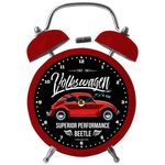 Relógio Despertador Metal Volkswagen Fusca Vermelho