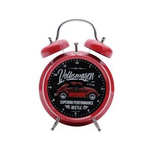 Relogio Despertador Metal Vw Fusca Vintage Collection Vermelho/preto 11.8x5.7x17cm - Urban