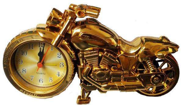 Relógio Despertador Moto Modelo Harley Davidson Dourada - Clock