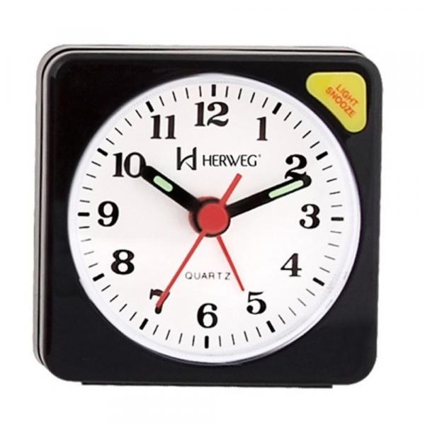 Relógio Despertador Quartz Clássico Herweg 2510 034 Preto