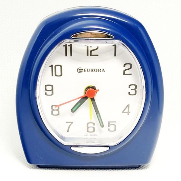Relogio Despertador Quartz Decorativo Azul Eurora 2695-11