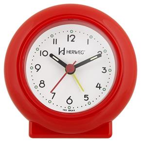Relógio Despertador Quartz Decorativo Herweg Vermelho 2611-44