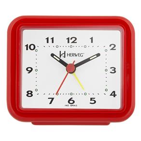 Relógio Despertador Quartz Decorativo Herweg Vermelho Pantone 2612-269