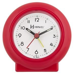 Relógio Despertador Quartz Decorativo Herweg Vermelho Pantone 2611-269