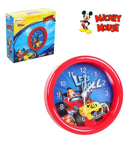 Relógio Despertador Redondo de Mesa Mickey Mouse Disney - Etihome