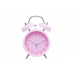 Relógio Despertador Redondo Grande Rosa