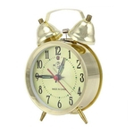 Relógio Despertador retro dupla de Bell Ouro Prata Clocks com luz de fundo de Metal Circular Relógio Mecânico Decoração moderna