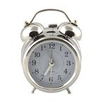 Relógio Despertador Retrô Vintage Prata