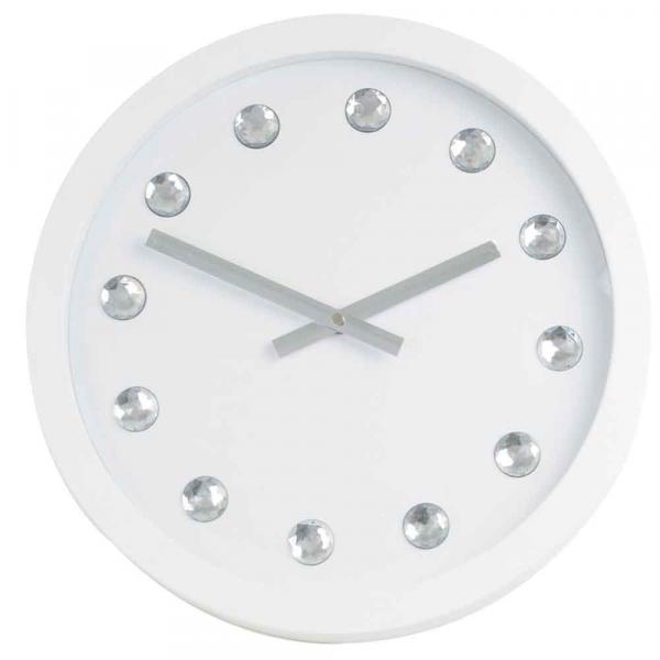 Relógio Diamond 33,5 Cm Branco Nextime