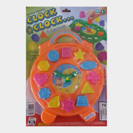 Relógio Didático Clock Clock Pica Pau - Laranja