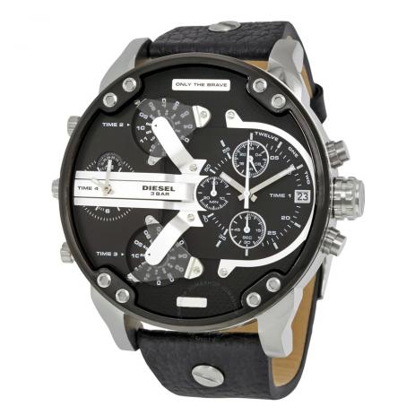 Relogio Diesel Dz7313 Mr. Daddy Prata Branco Preto