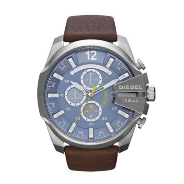 Relógio Diesel Masculino Dz42810an Couro Fundo Azul - Emporio Armani