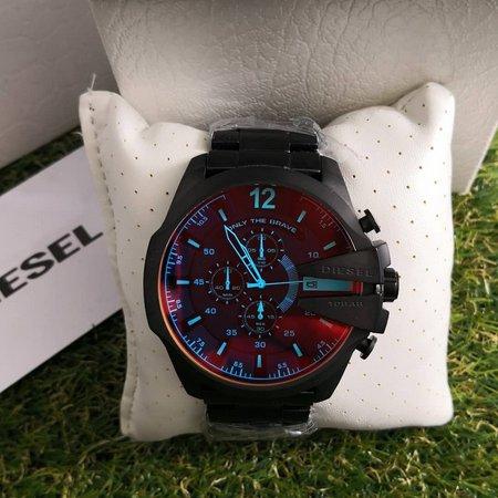 Relógio Diesel Mega Chief Masculino DZ4318 Preto Vermelho - Cronógrafo Chronograph