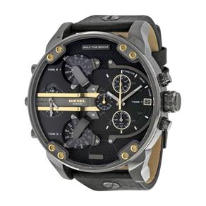 Relógio Diesel Mr. Daddy 2.0 Black Dial Black Couro Relógio Masculino