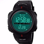 Relógio Digital Atlantis a prova d'agua Data Cronometro C4 preto - preto